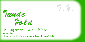 tunde hold business card